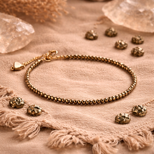 Pyrite Crystal Anklet