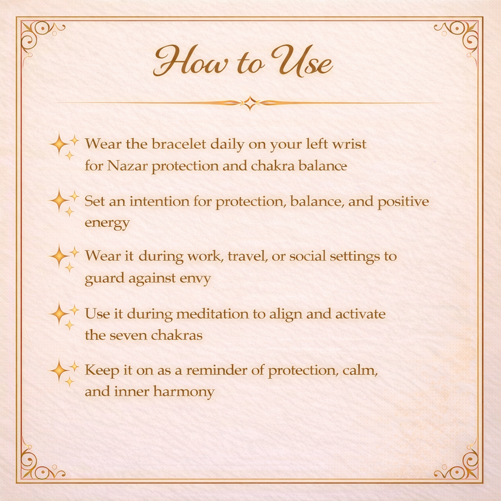 Evil Eye 7 Chakra Crystal Bracelet