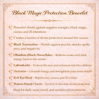 Black Magic Protection Crystal Bracelet