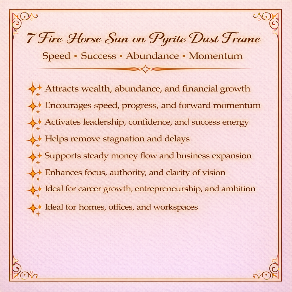 7 Fire Horse Sun Pyrite Dust Frame