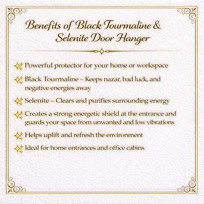 Black Tourmaline & Selenite Door Hanger
