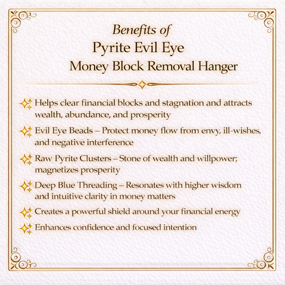 Pyrite Evil Eye Money Block Removal Hanger